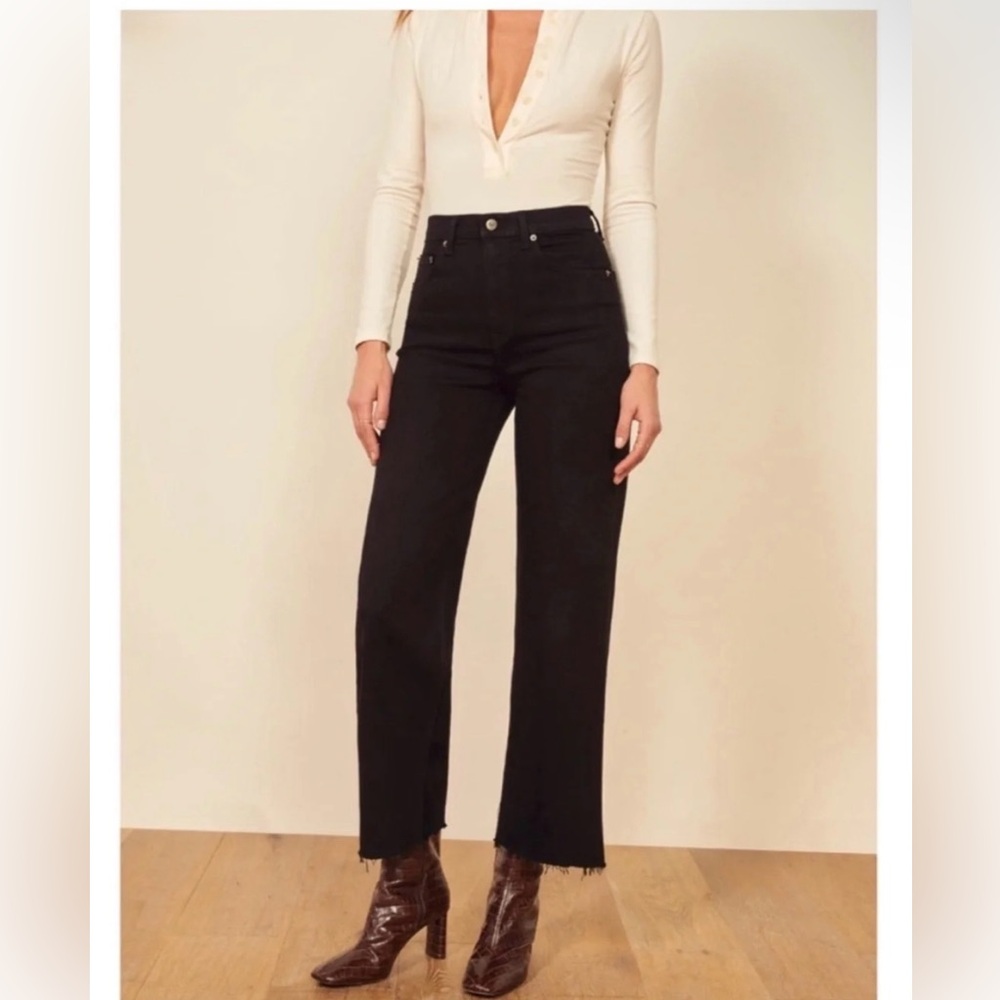 Reformation Black Straight Leg Jeans
